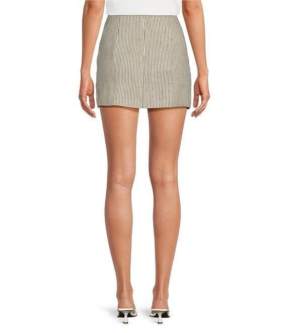 Gianni Bini Natalie Stripe Print Linen Skirt Product Image