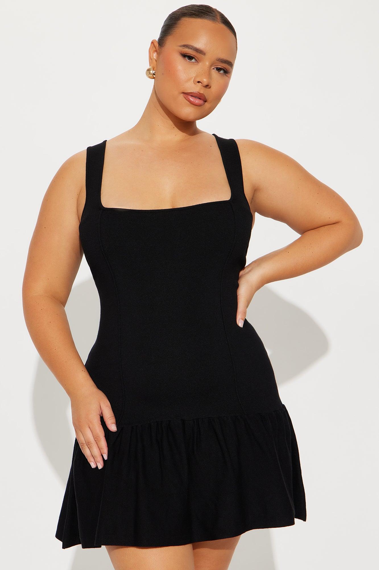 Clarice Sweater Mini Dress - Black Product Image