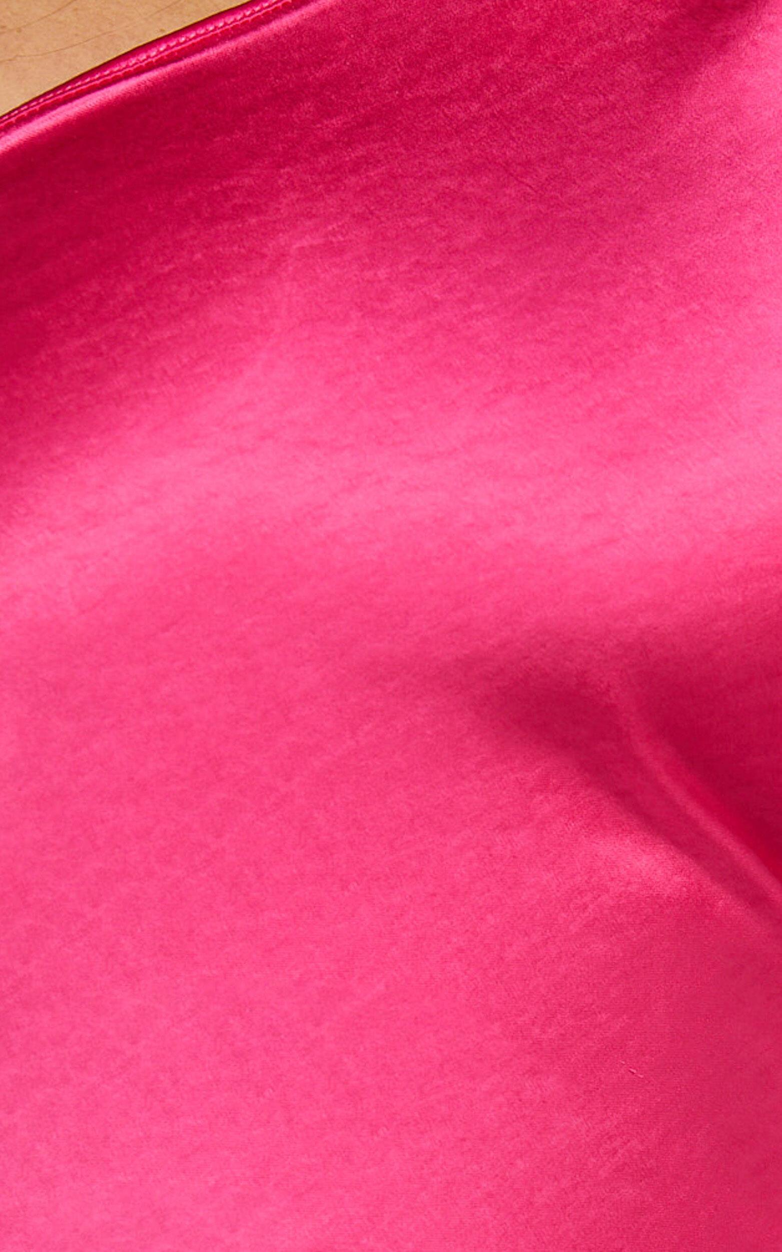 Zahra Maxi Dress - One Shoulder Tie Back Dress in Pink Product Image