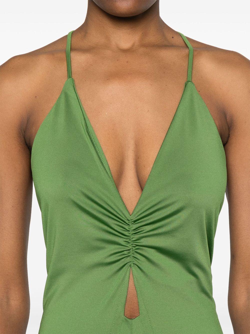 V-neck ruched gown Product Image