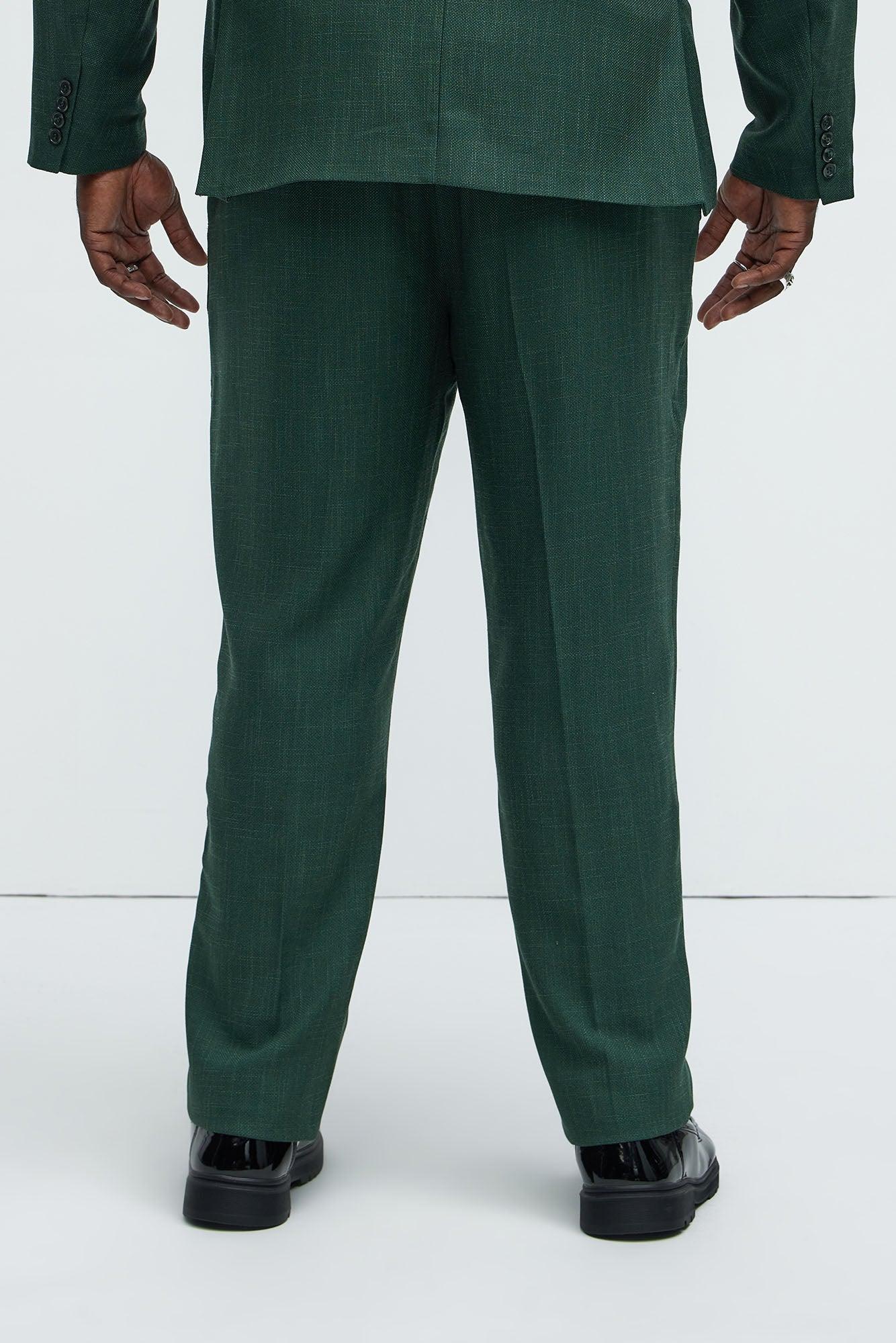 Shepton Solid Texture Slim Trousers - Green Product Image
