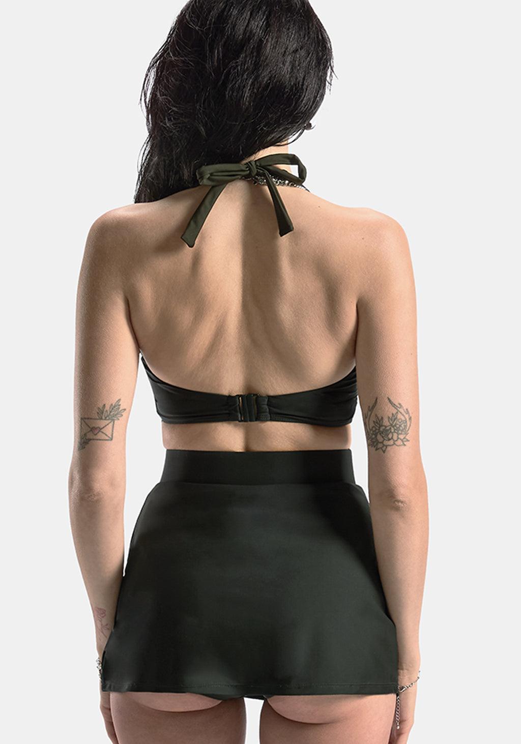 Abellona Embroidered Halter Neck Bikini Top Product Image
