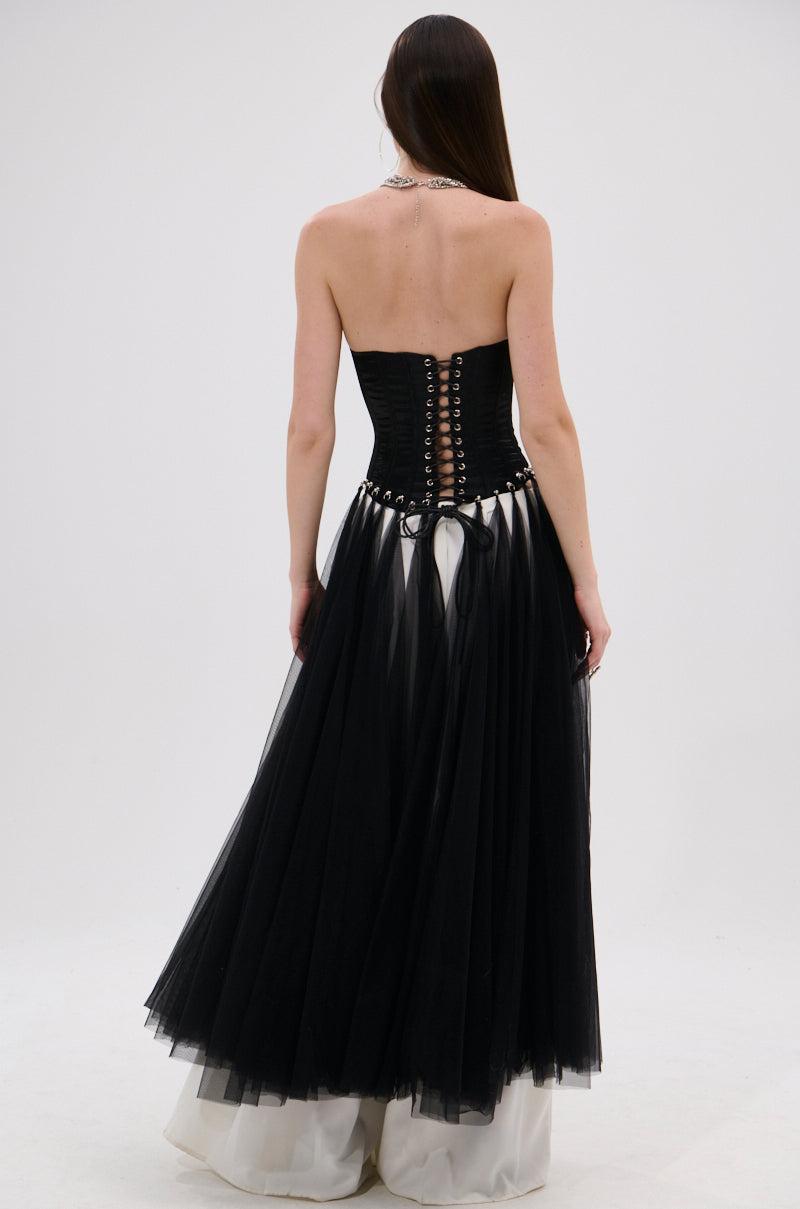 MARRIED TO THE GAME CORSET TOP IN BLACK Product Image