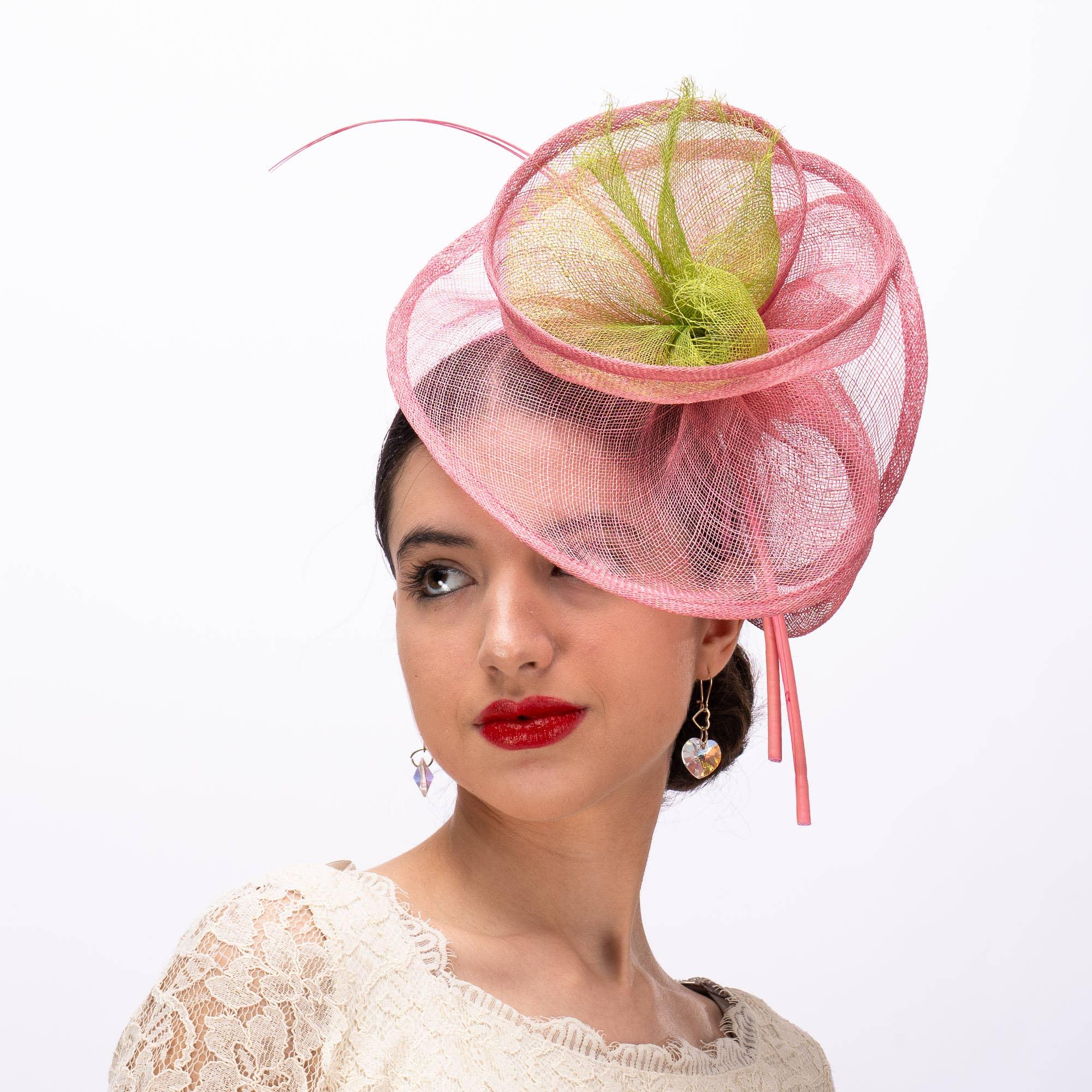2Tone Sinamay Fascinator With 2 Quill Stick Feathers Product Image