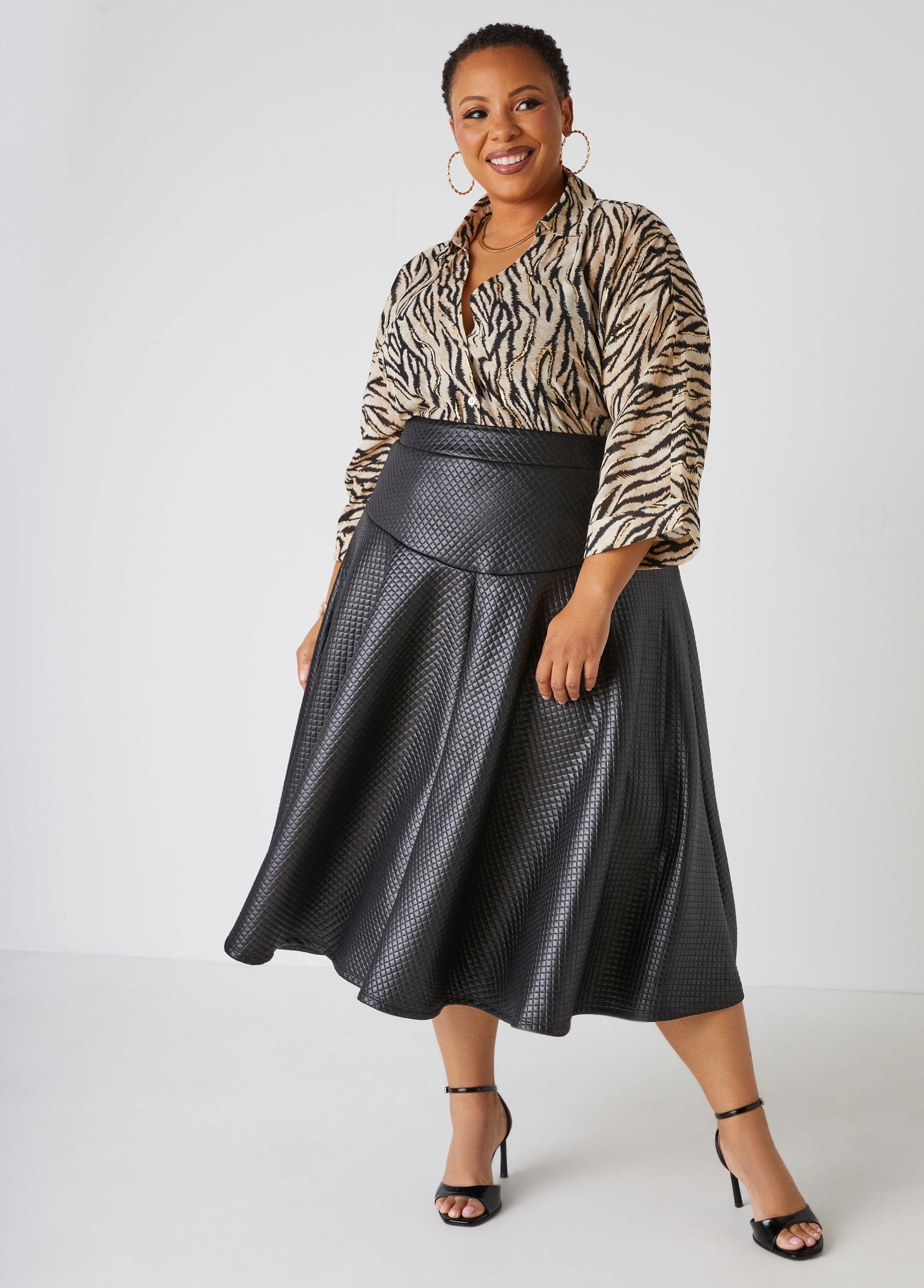 Quilted A Line Midaxi Skirt Product Image