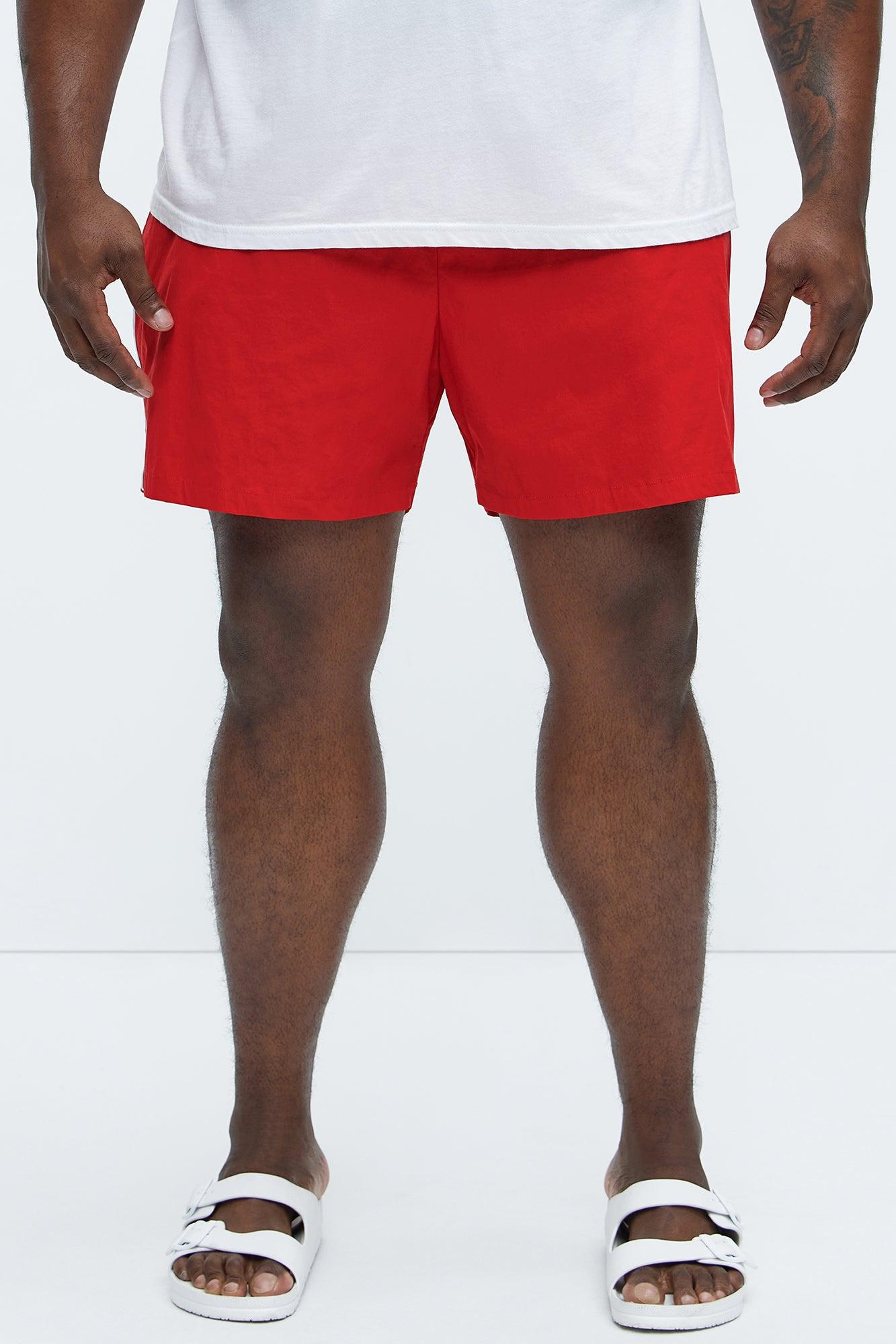 Side Taping Swim Mid Trunk - Red Product Image