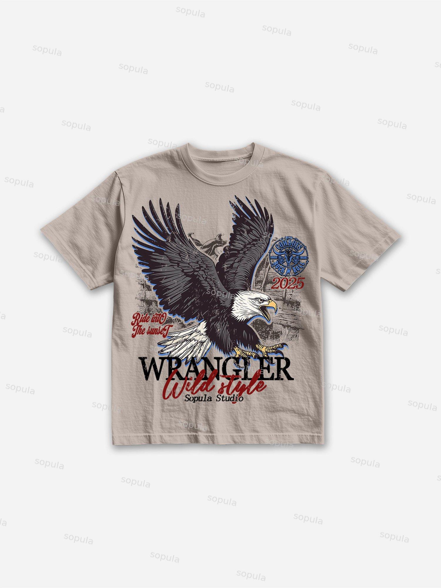 Wrangler Eagle Rodeo Print Cotton T-shirt Product Image
