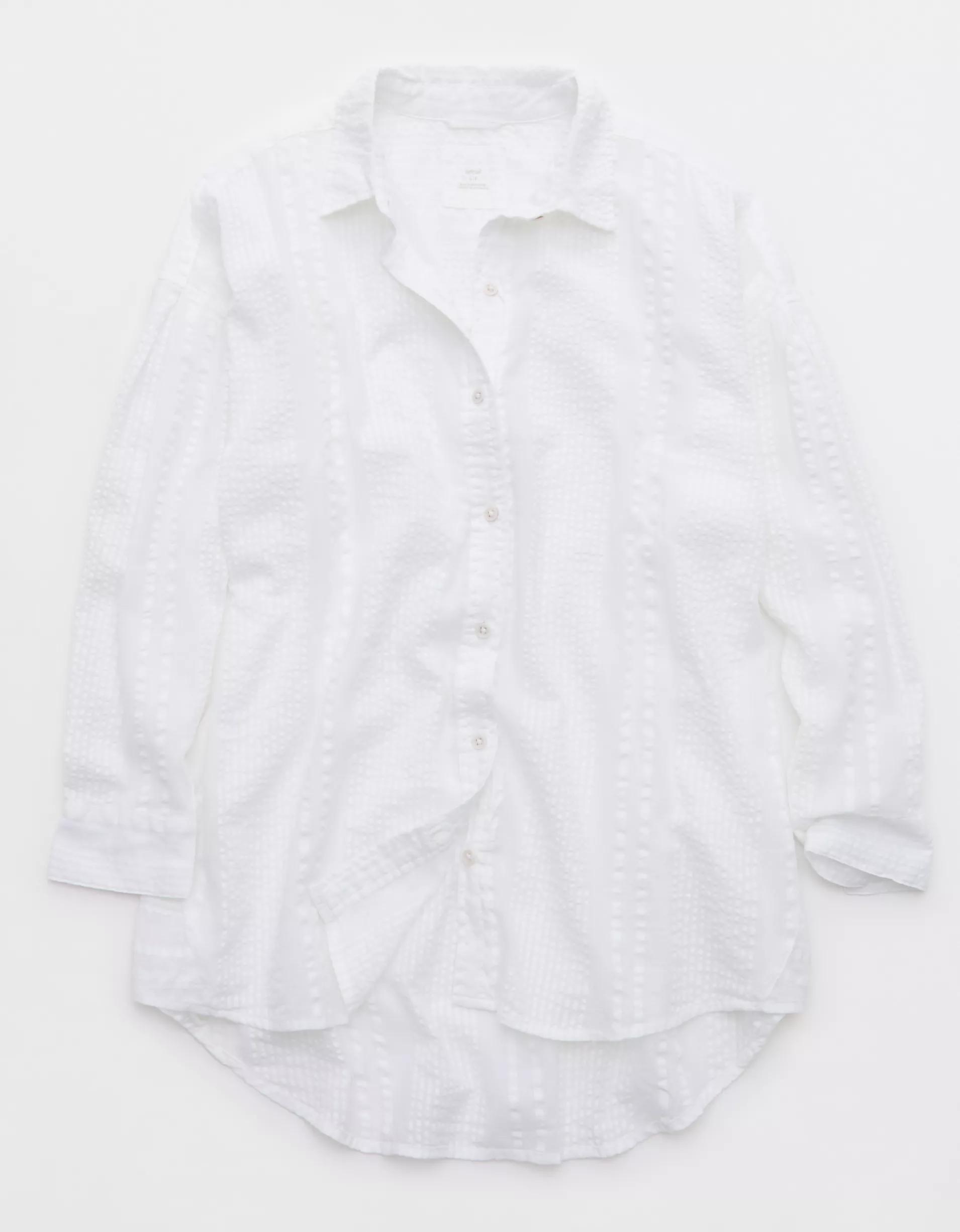 Aerie Seersucker Coverup Shirt Product Image