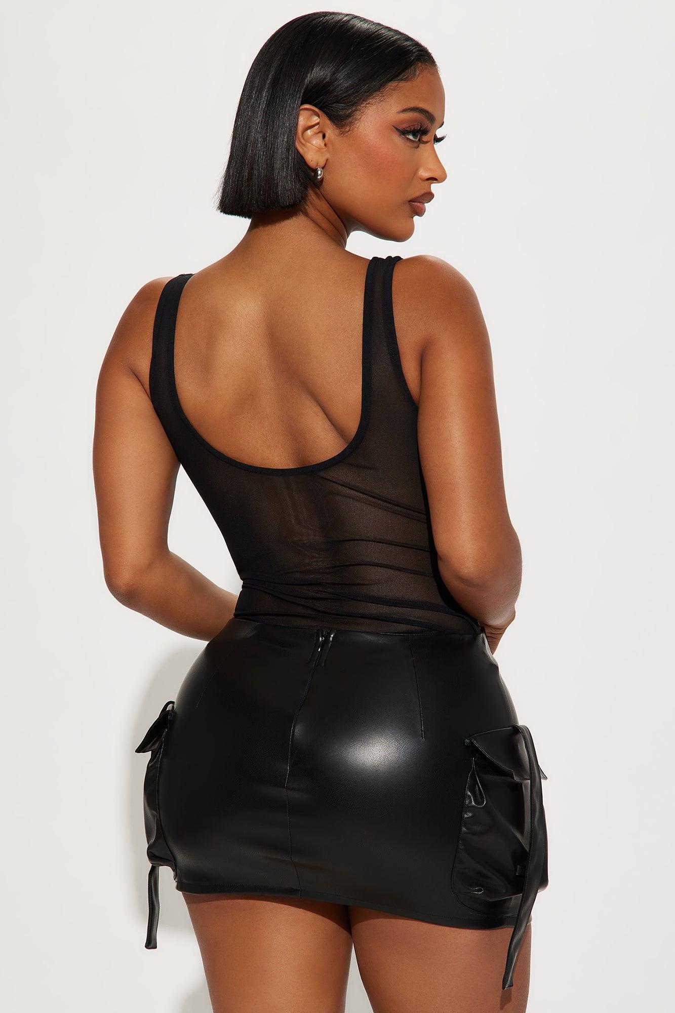 Just For Tonight Rhinestone Bodysuit - Black Product Image