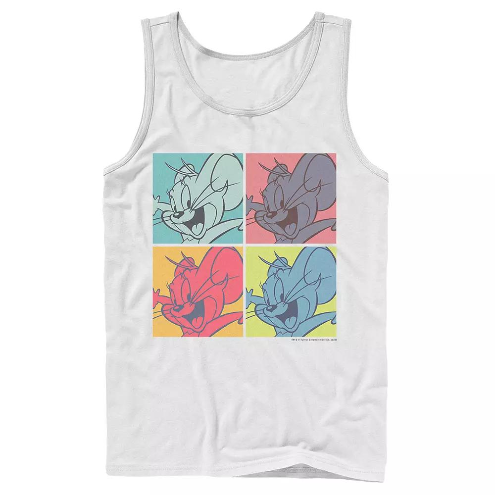 Mens Tom And Jerry Pop Art Box Up Tank Top, Men's, Size: Large, White Product Image