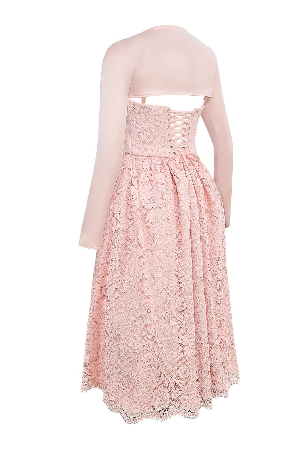 Duchess  ballerina pink lace corset, skirt and bolero - sale Product Image
