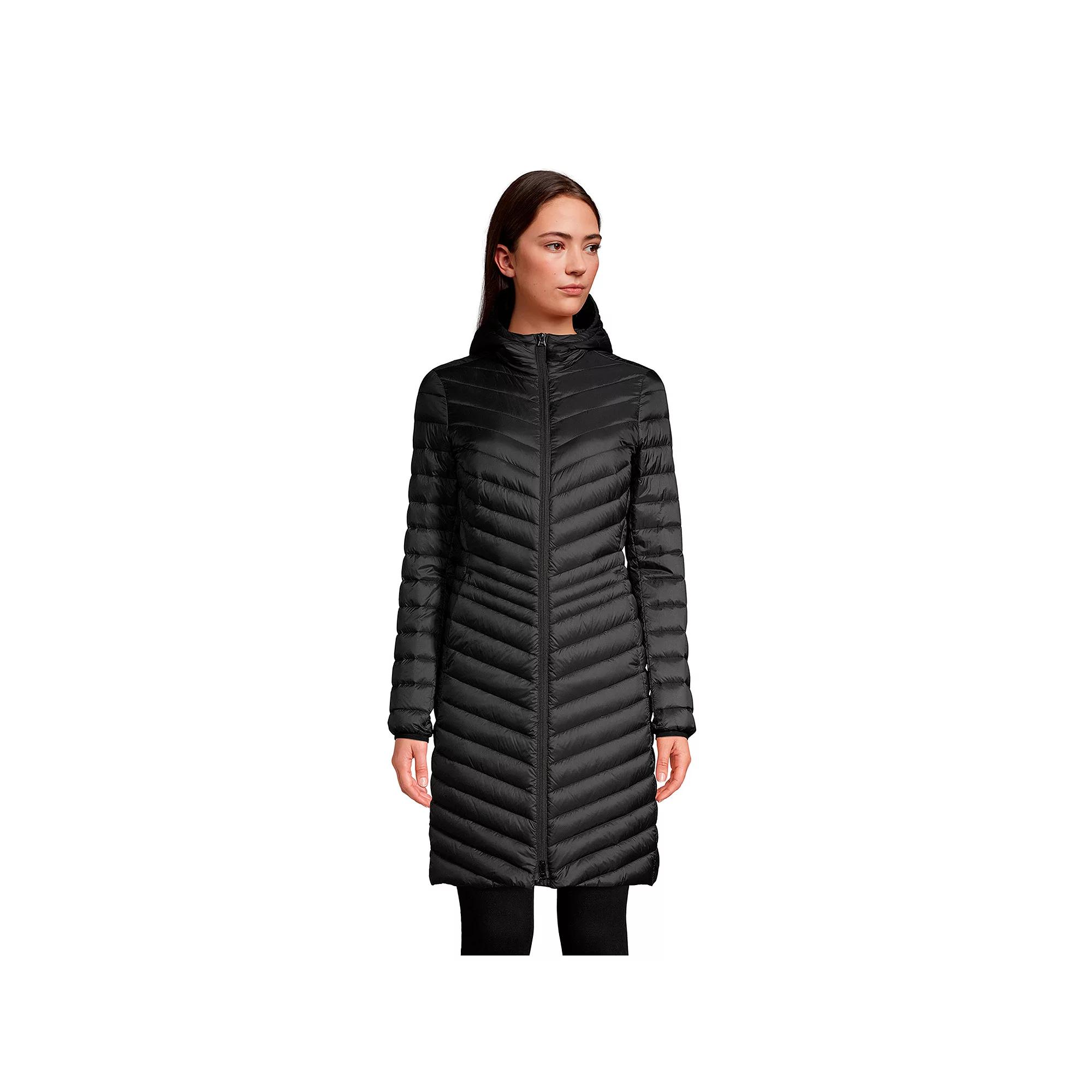 Petite Lands' End Hood Wanderweight Ultralight Down Long Packable Coat, Women's,  Product Image