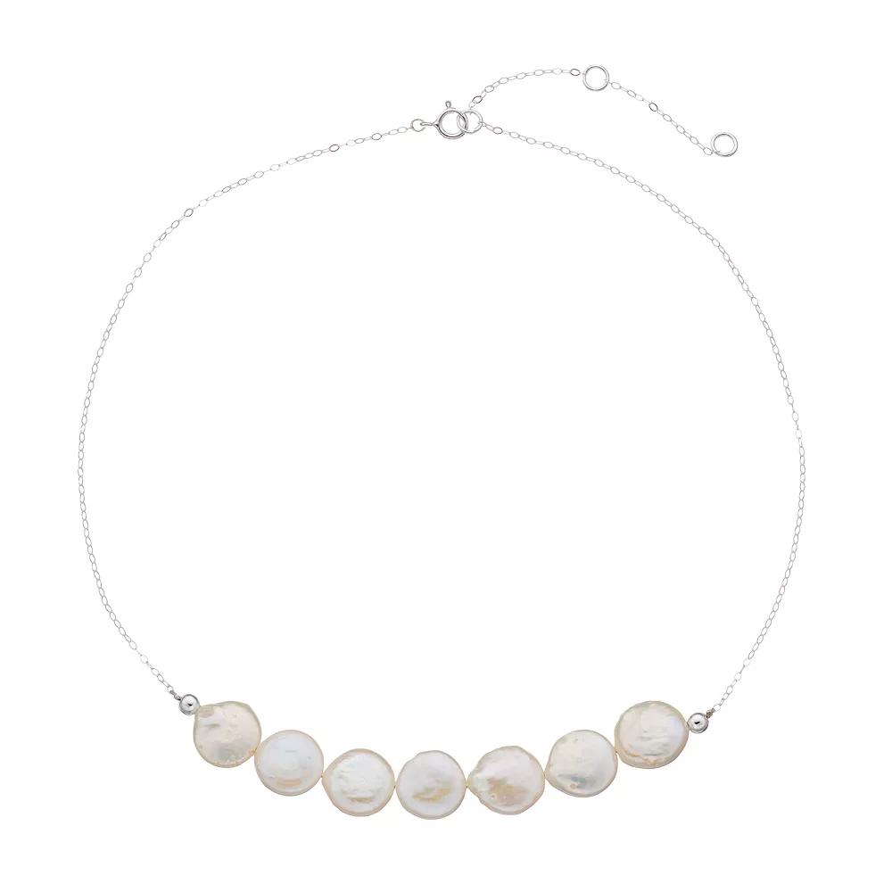 Aleure Precioso Sterling Silver Cultured Freshwater Pearl Frontal Necklace, Women's, Size: 16" Product Image