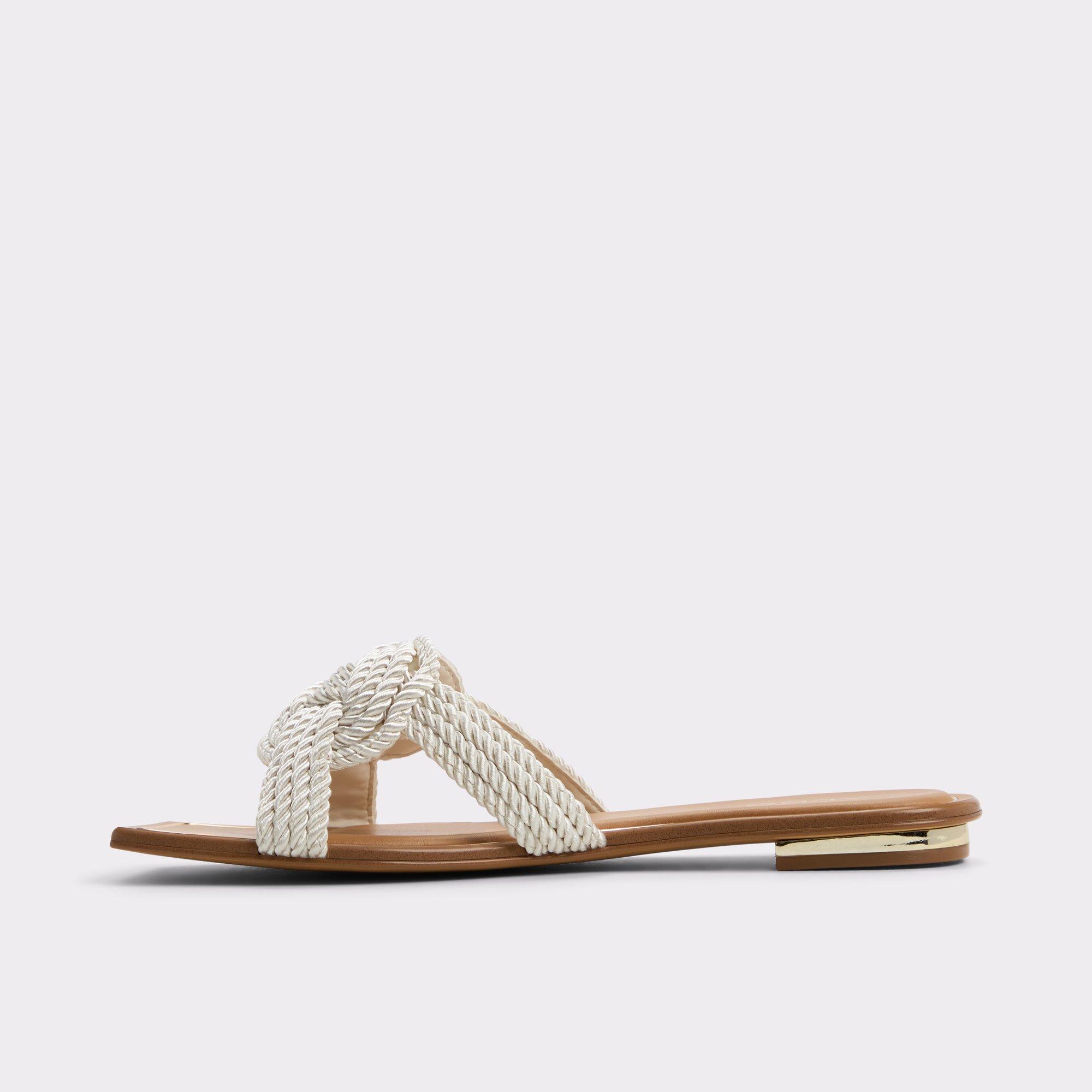 ALDO Karlie - Women's Flat Sandals - White, Size 6 Product Image