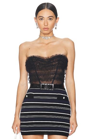 Ruched Tulle Bustier Top Product Image