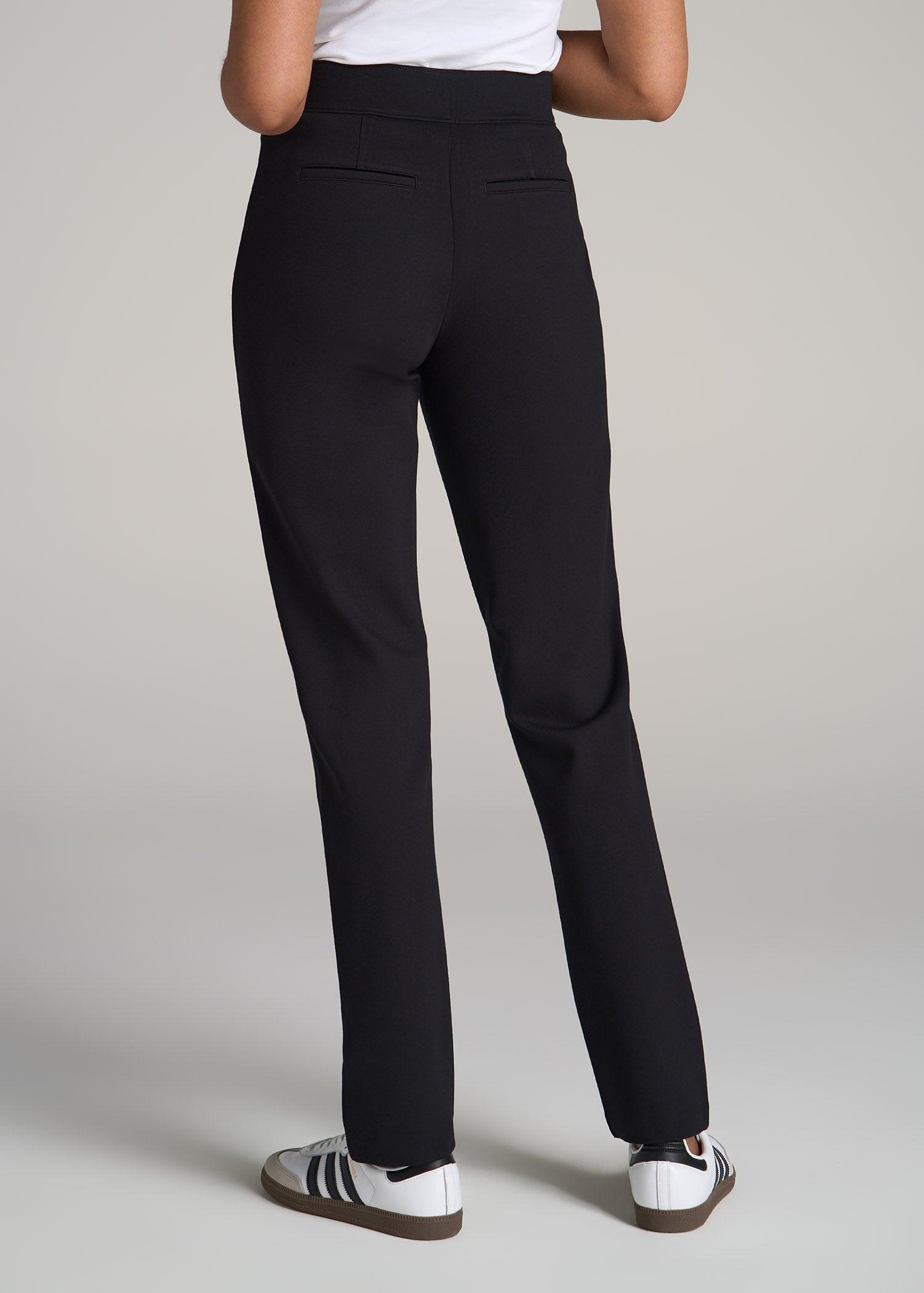 Pull-On Slim Dress Pants for Tall Women in Black Female Product Image