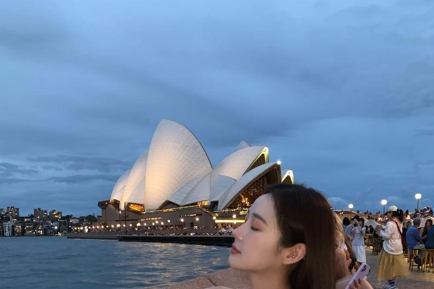 Spaghetti Strap Plaid Asymmetrical Ruffle Trim Midi A-Line Dress Product Image