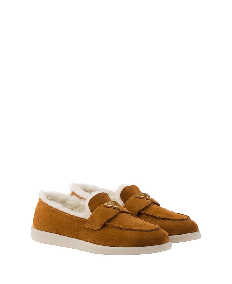Womens Suede and Shearling Loafers Product Image