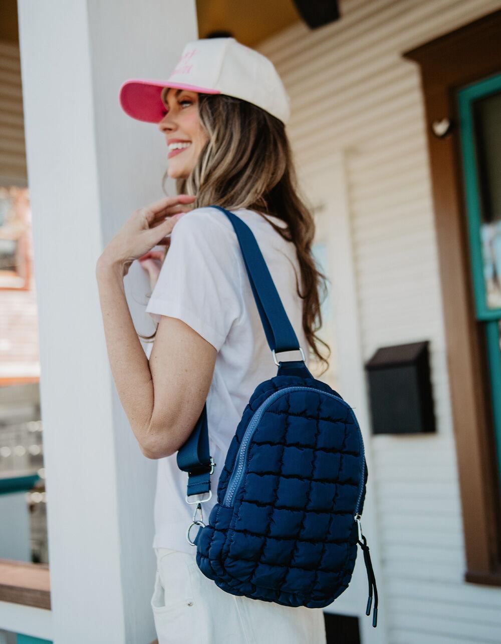 KATYDID Quilted Sling Bag - NAVY Product Image