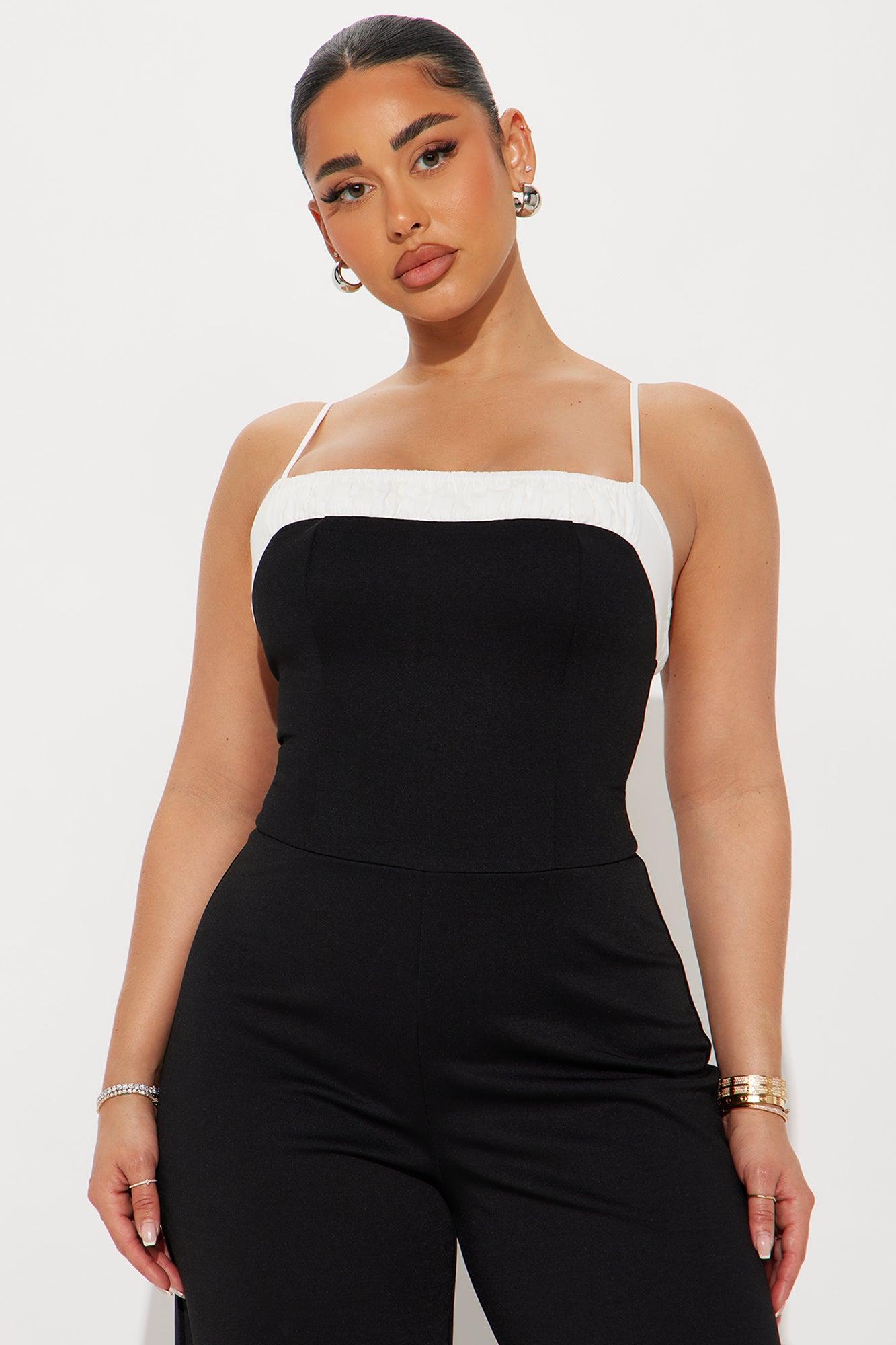 Fine Wine Jumpsuit - Black/White Product Image