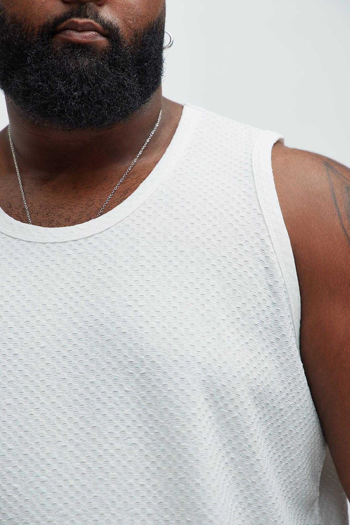 Croydon Textured Relaxed Tank - White Product Image