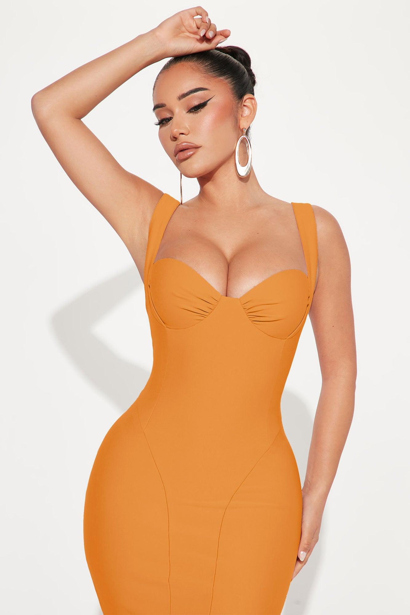 Lily Rosaline Midi Dress - Orange Product Image