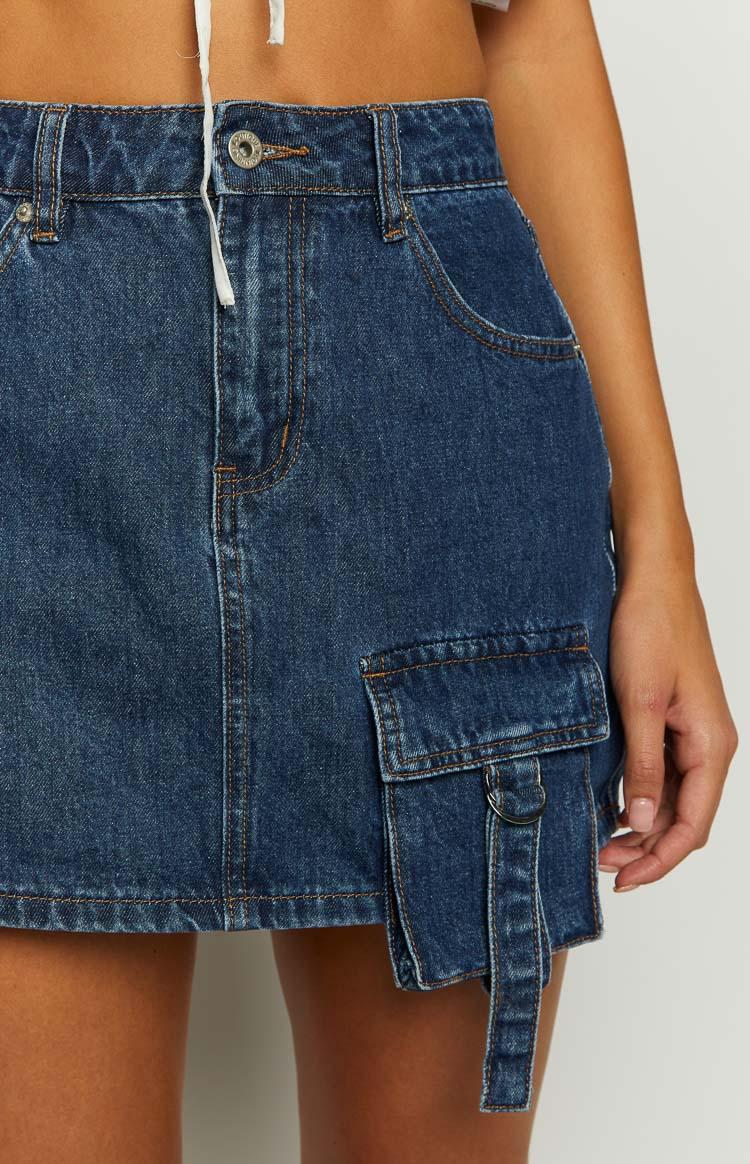 Brightside Dark Wash Denim Mini Skirt Baby Product Image