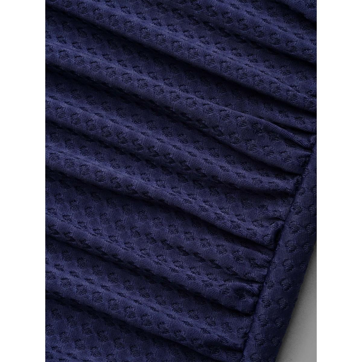 Plus Size Ribbon Detail Halter Neck One-Piece Swimsuit Women's Swimwear Indigo Beach Texture Curve Bathing Suits High stretch One Pieces BloomChic 26/4X Product Image