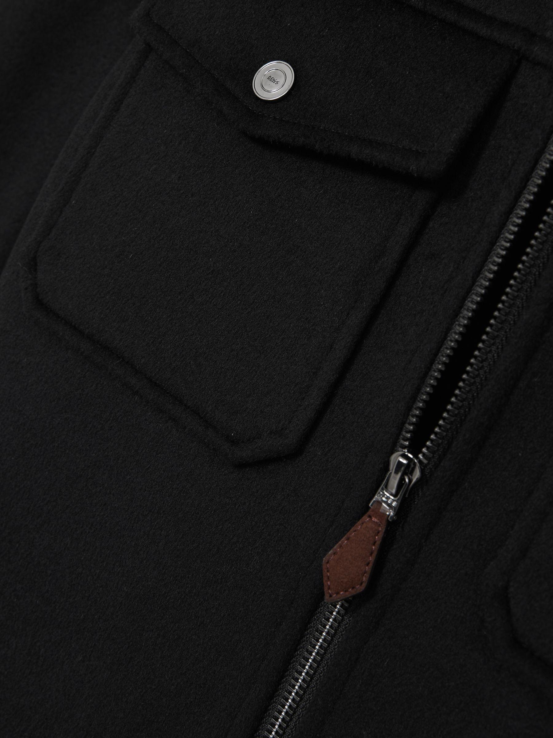 Zip-Through Trucker Jacket With Wool in Black Product Image