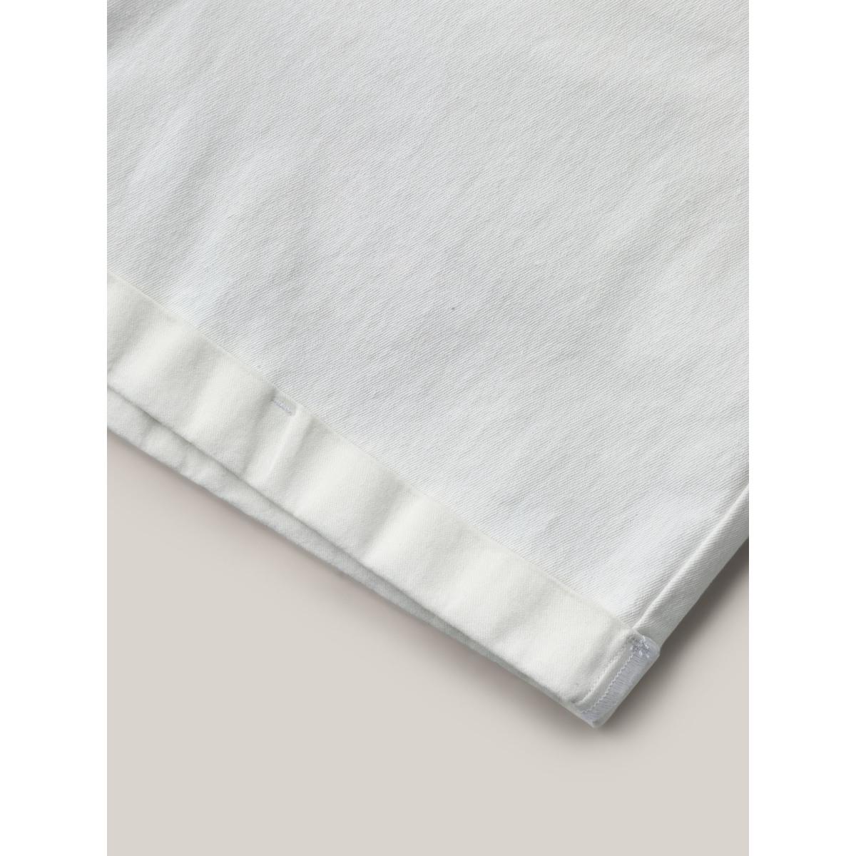 Plus Size Classic Cut Denim Shorts Women Denimbeige Medium stretch Casual Slanted pocket Denim Shorts BloomChic 12/L Product Image