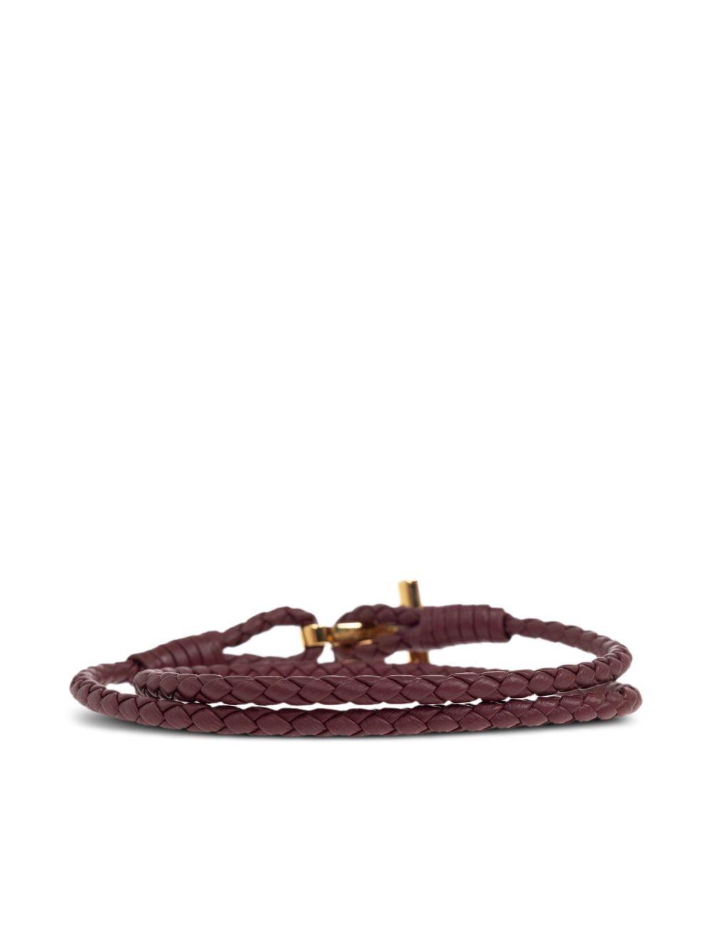 braided leather T-bar bracelet Product Image