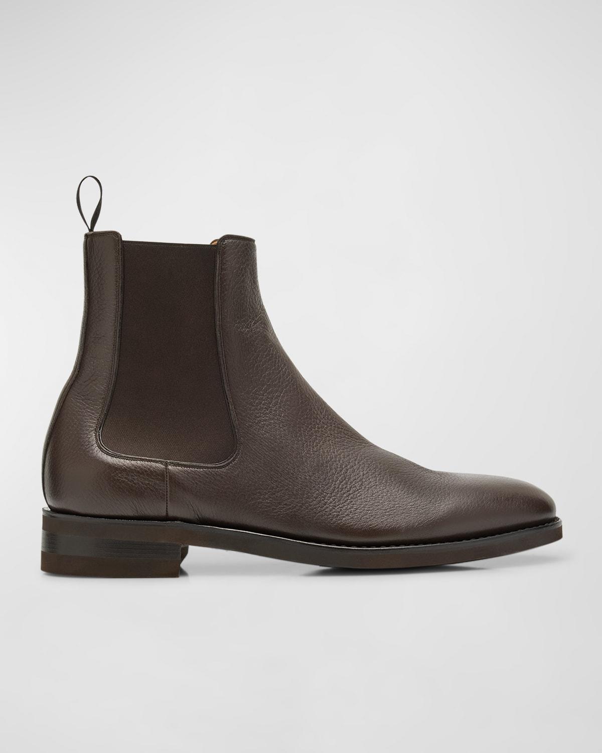 Men's Saffron Grained Leather Chelsea Boots Product Image