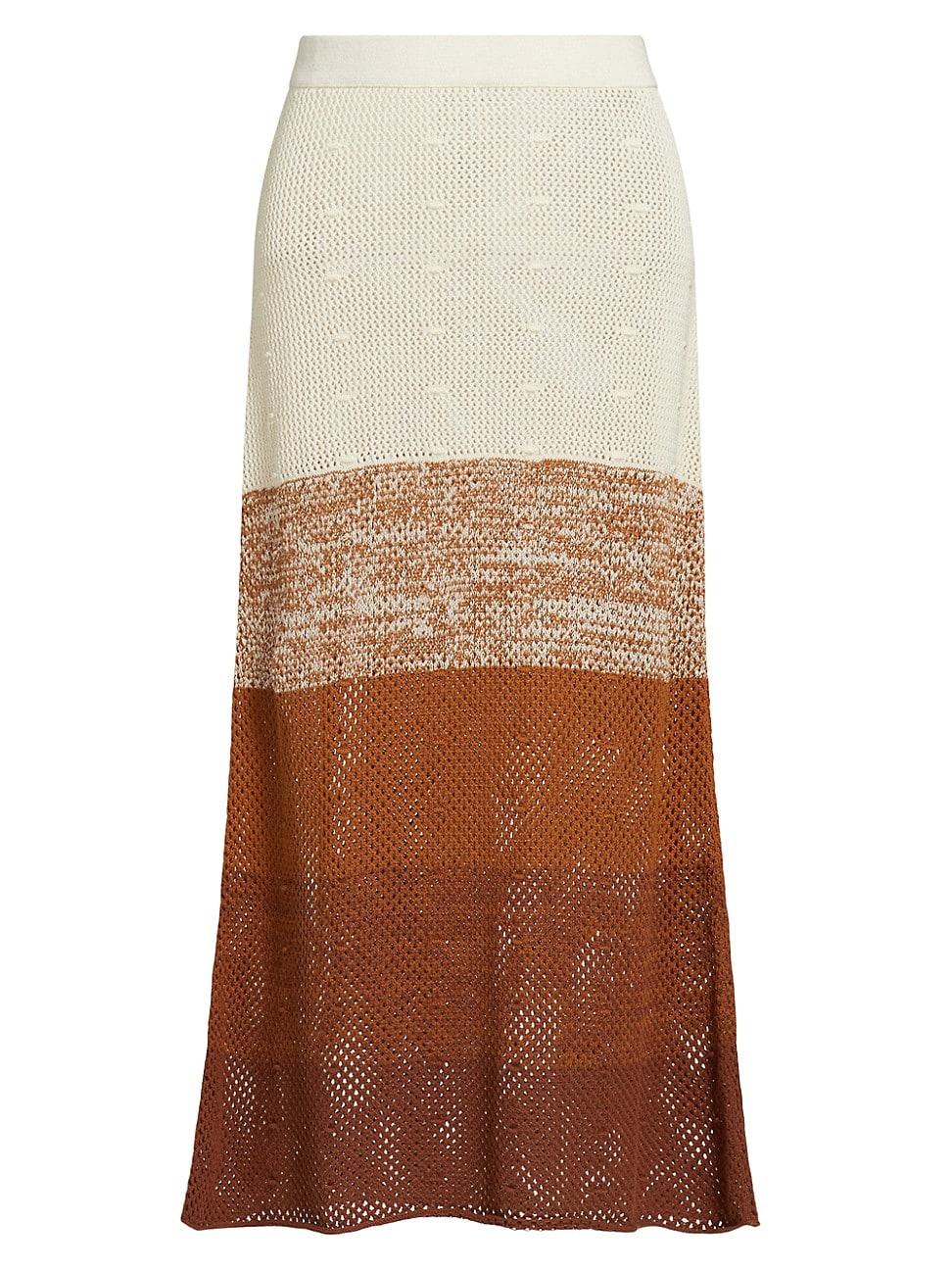 Womens Ofrenda Gradient Crochet Midi-Skirt Product Image