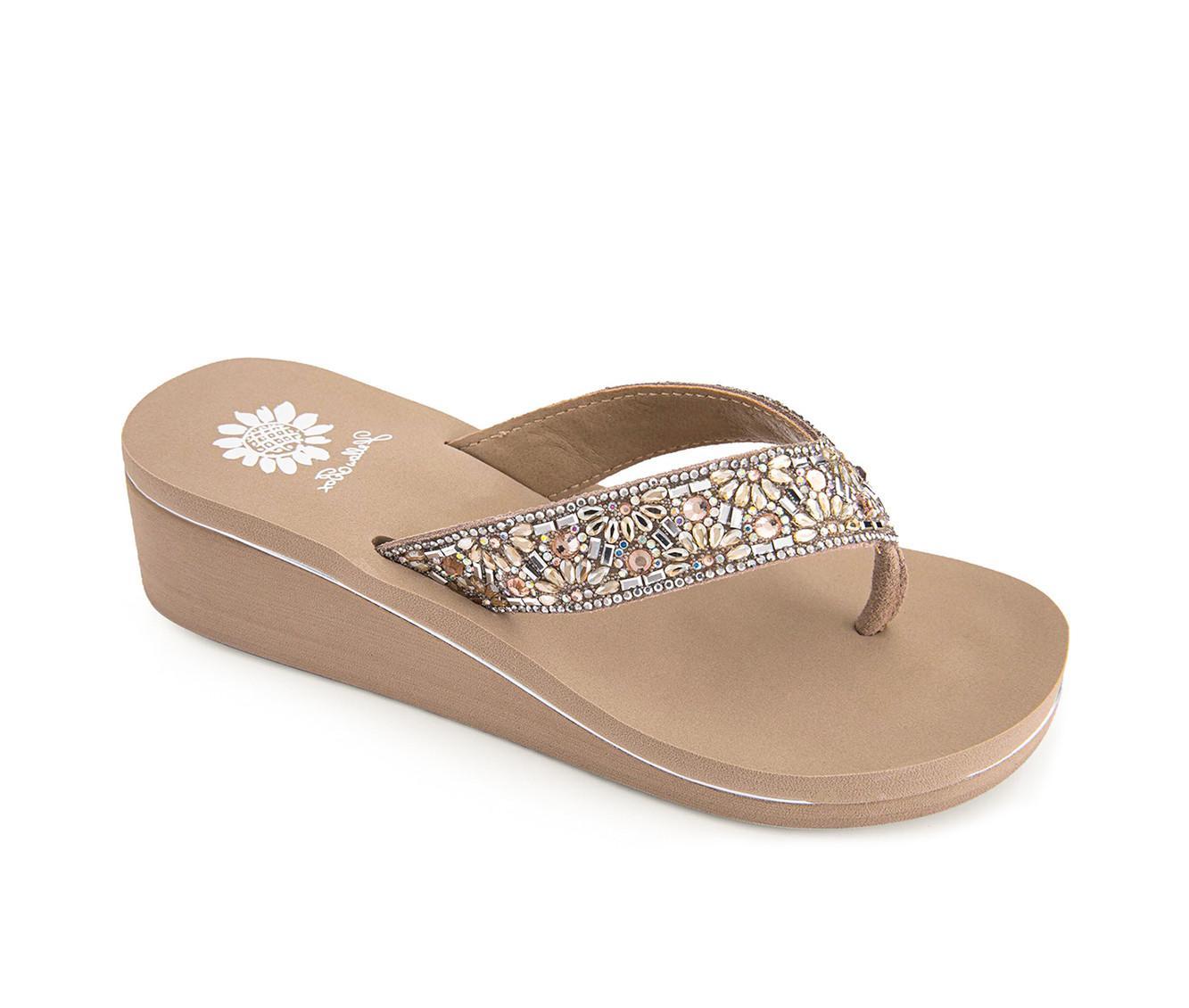 Women's Yellow Box Savira Wedge Flip-Flops Product Image