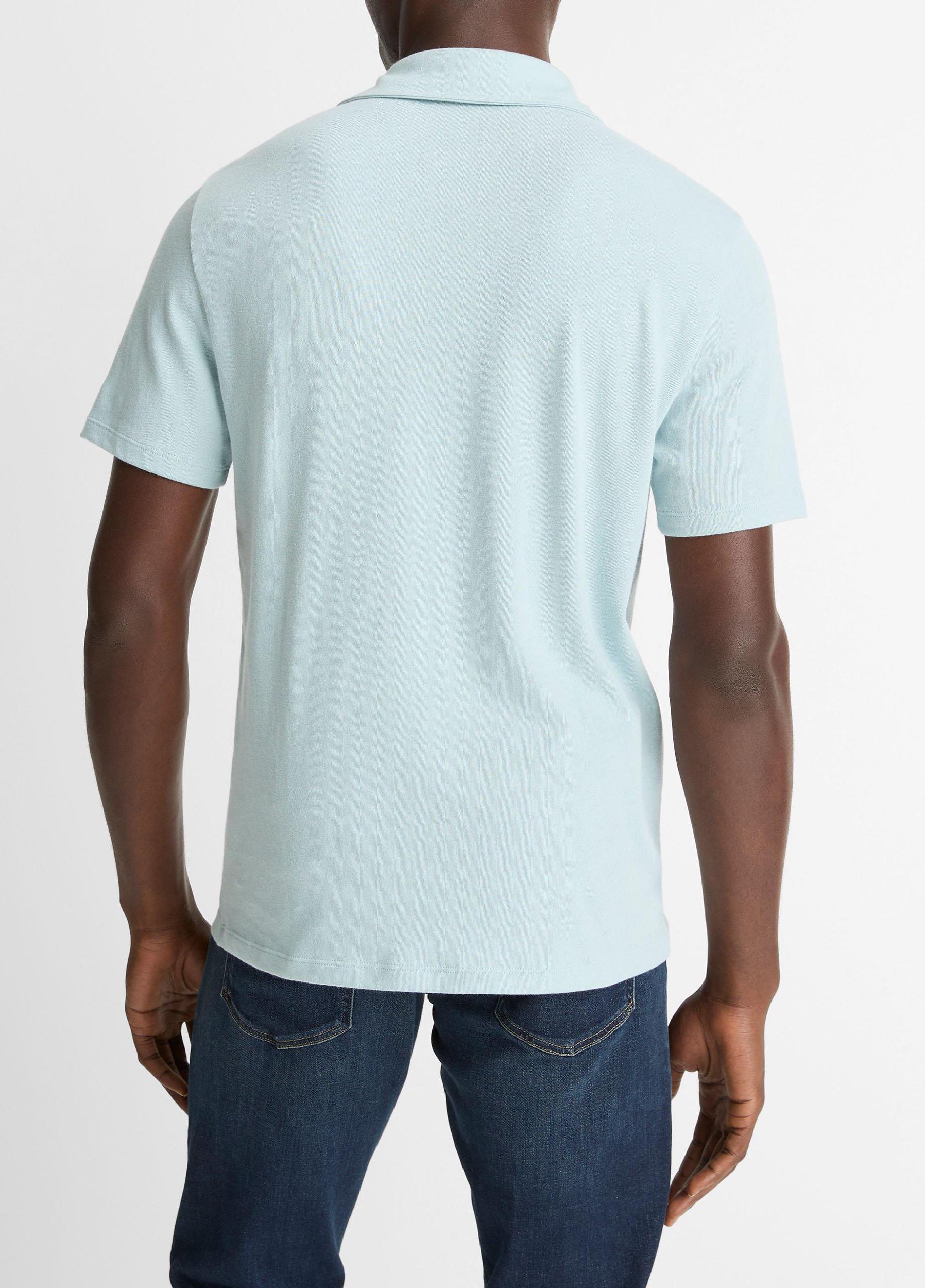 Cotton Johnny-Collar Polo Shirt Product Image