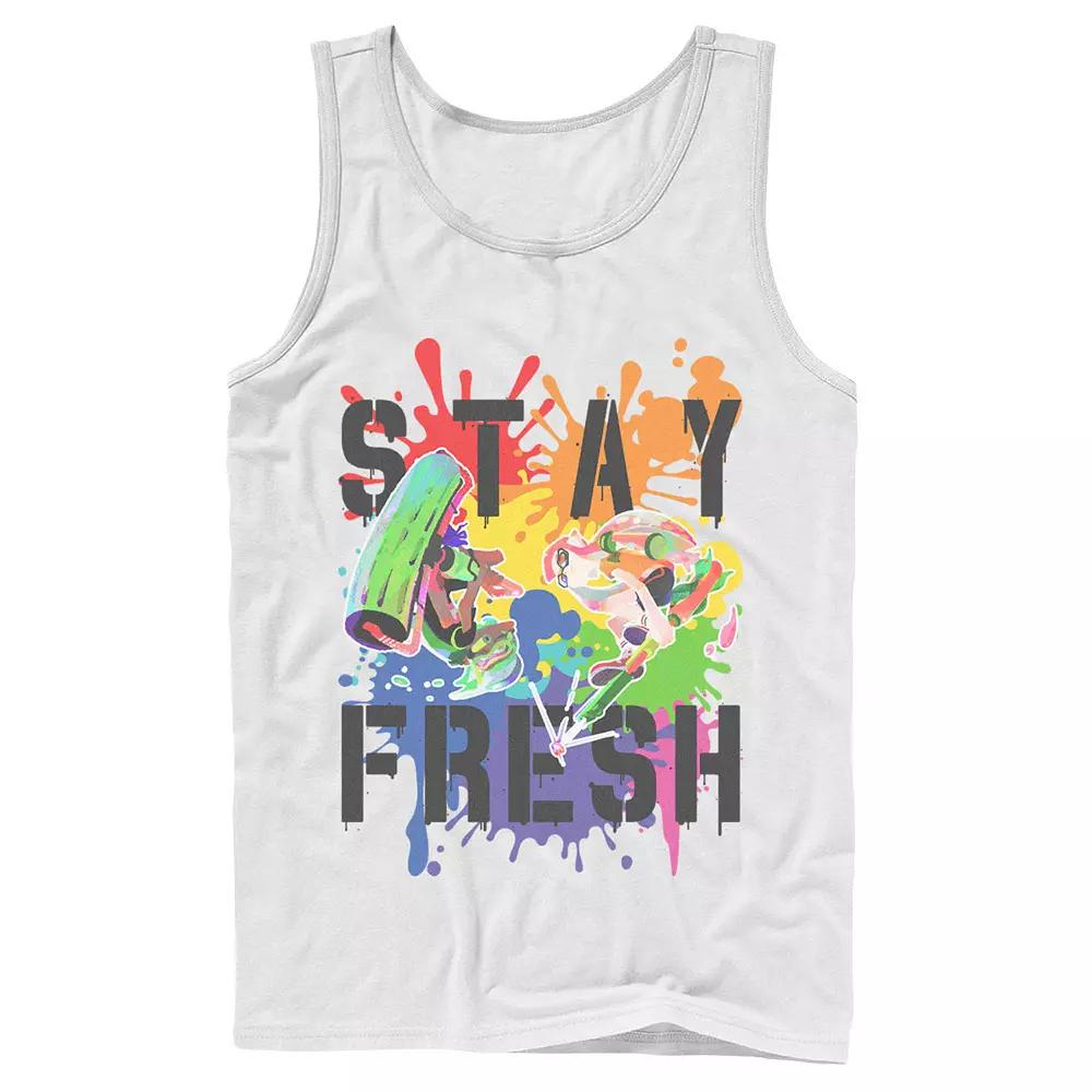 Adult Splatoon Pride Stay Fresh Rainbow Paint Splat Tank Top, Men's,  Product Image