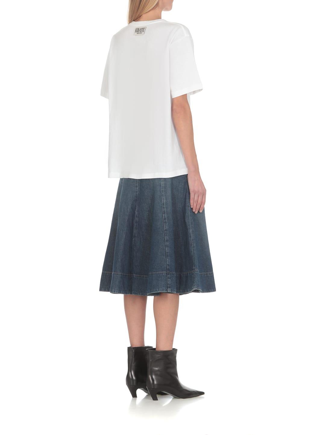 KHAITE Womens White Mae Brand-patch Cotton-jersey T-shirt In Cream Product Image