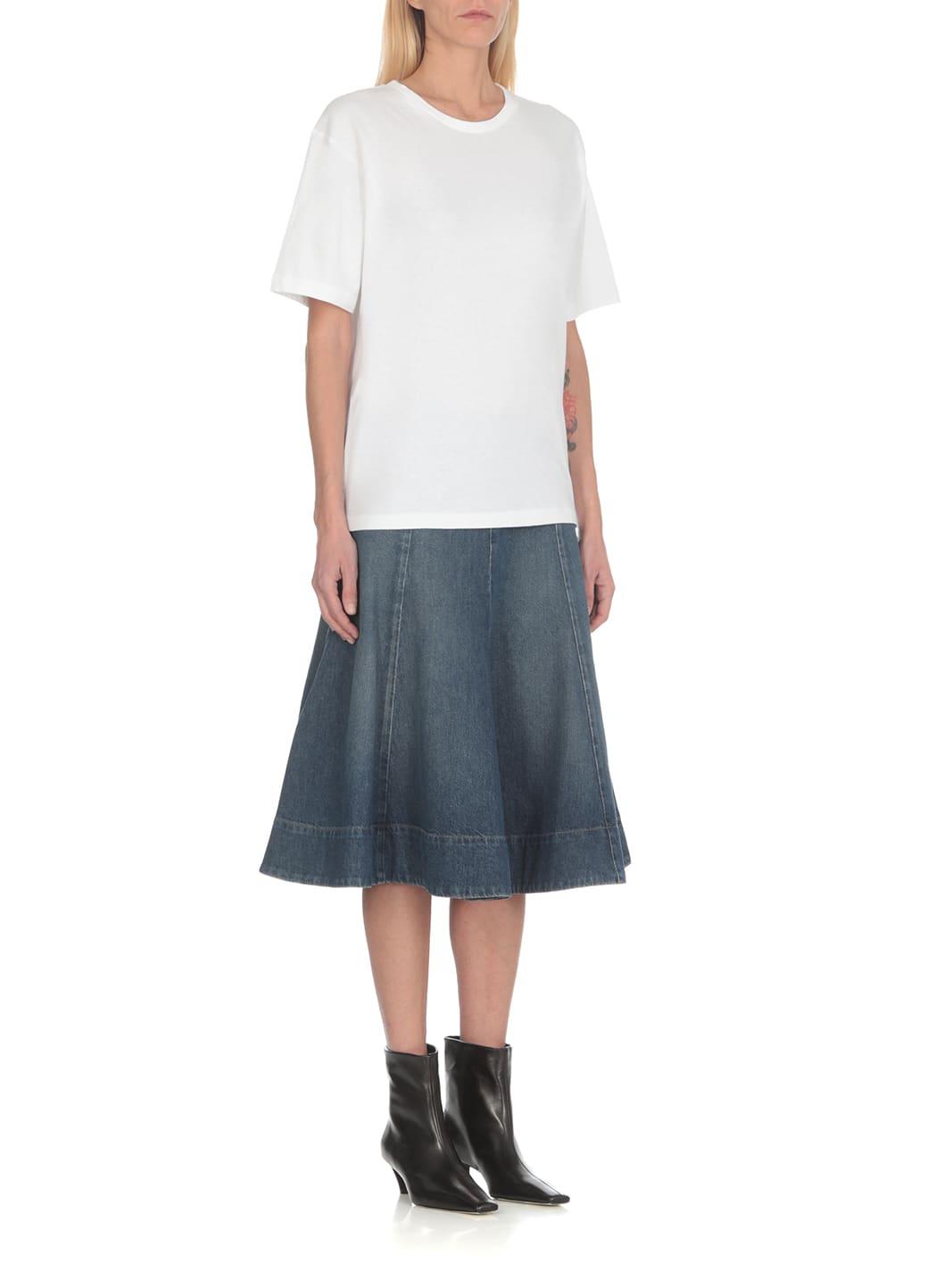 KHAITE Womens White Mae Brand-patch Cotton-jersey T-shirt In Cream Product Image