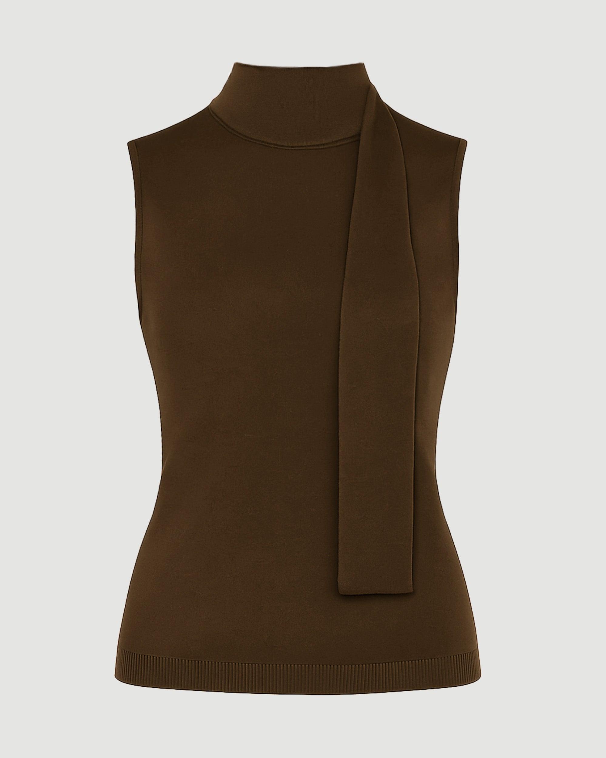 Demi Scarf-Neck Cotton-Silk Knit Top Product Image