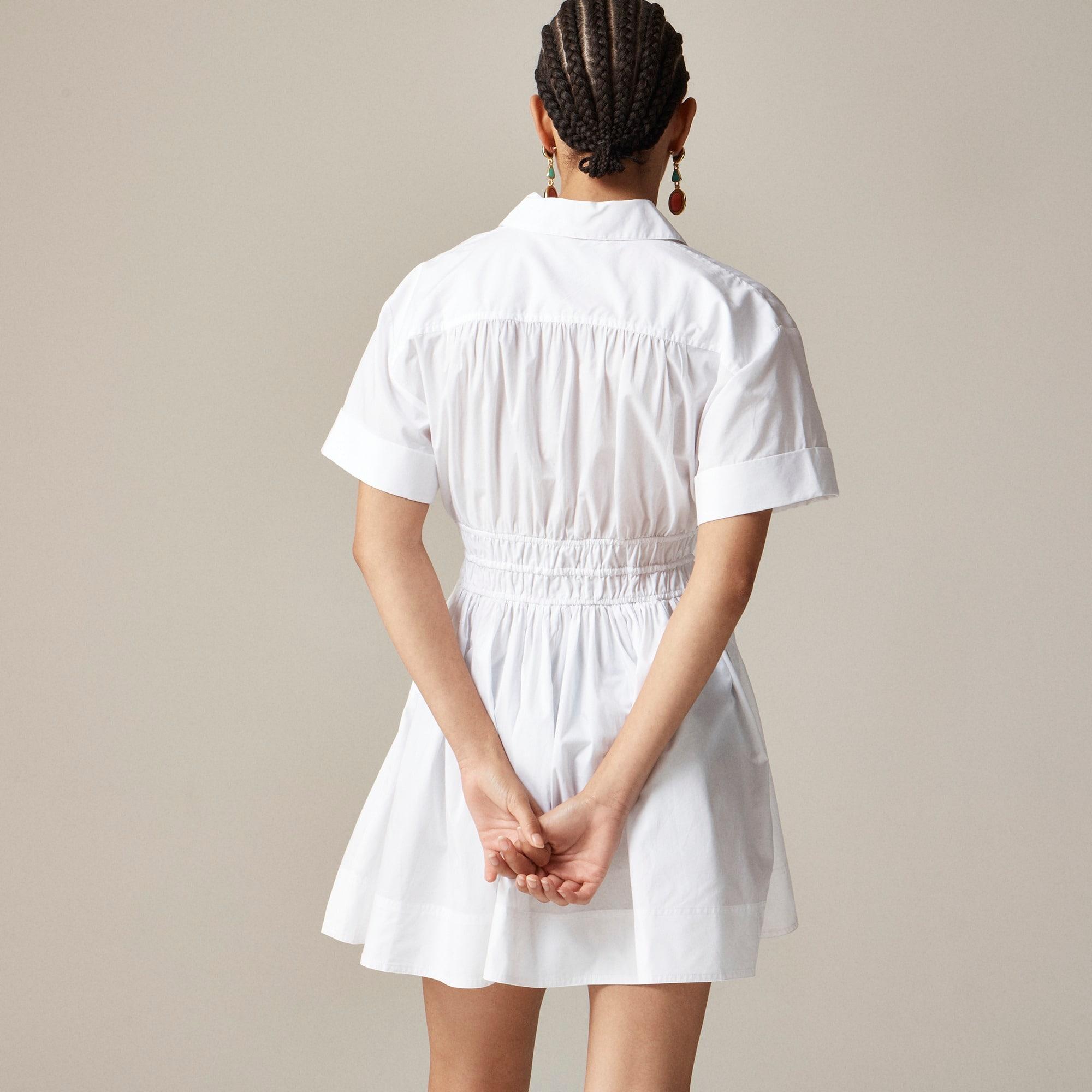 Elena mini shirt-dress in cotton poplin Product Image