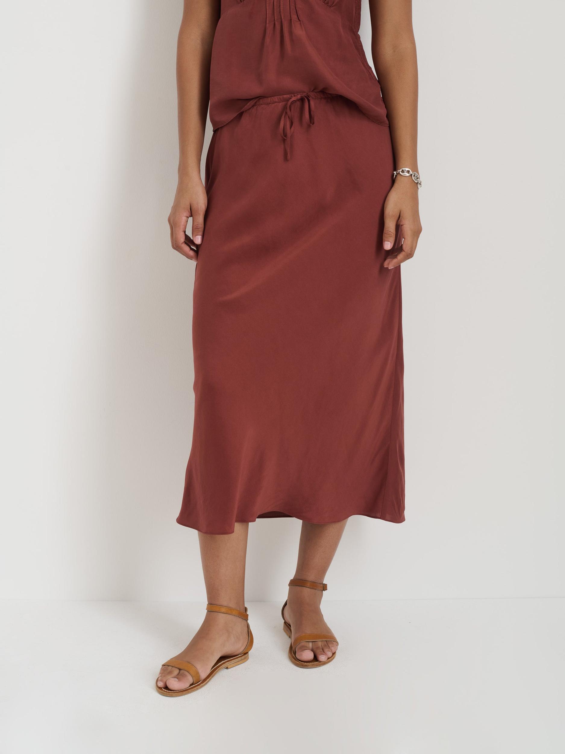 Lilly Slip Skirt In Washed Silk Product Image