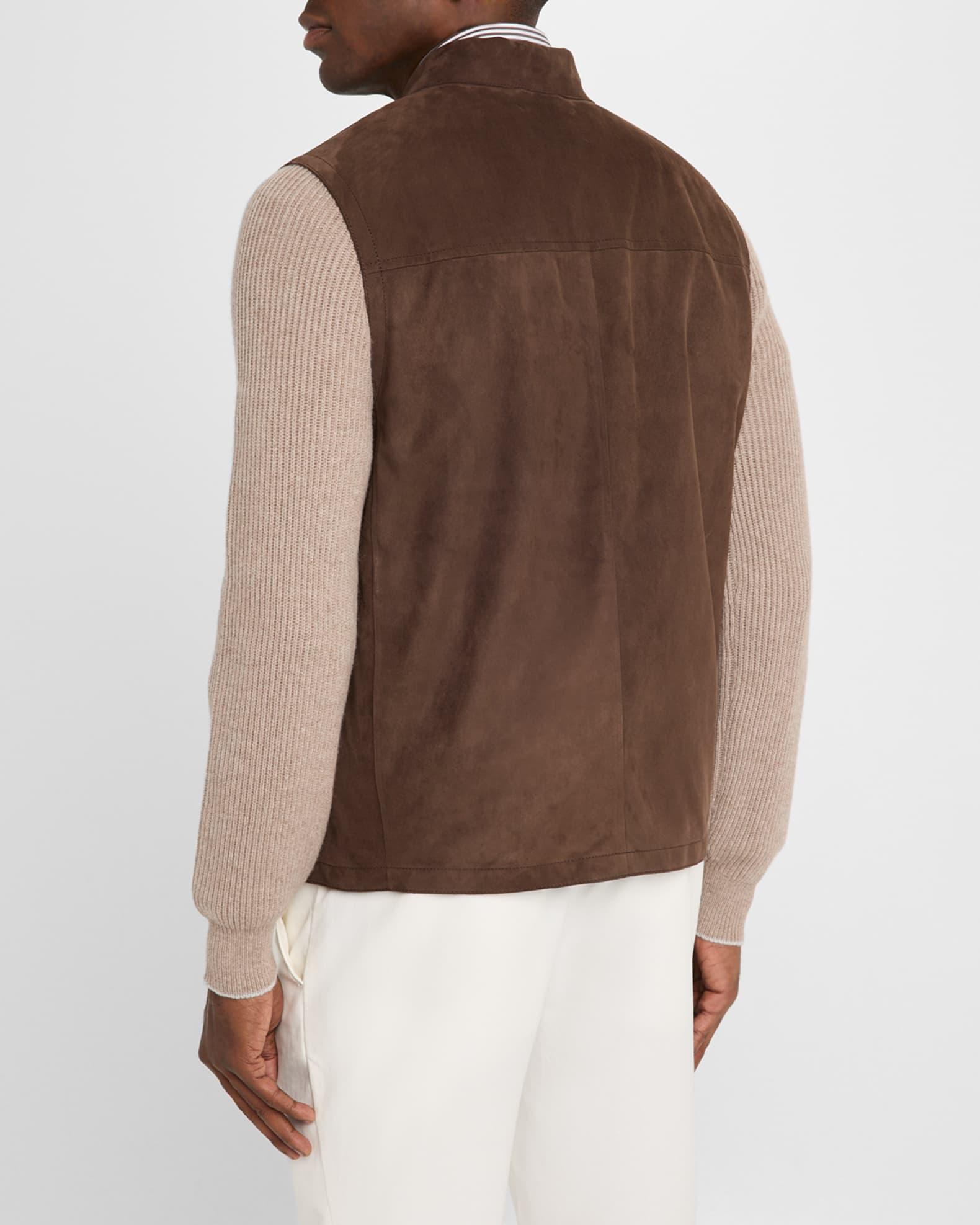 Men's Suede Snap-Front Vest Product Image