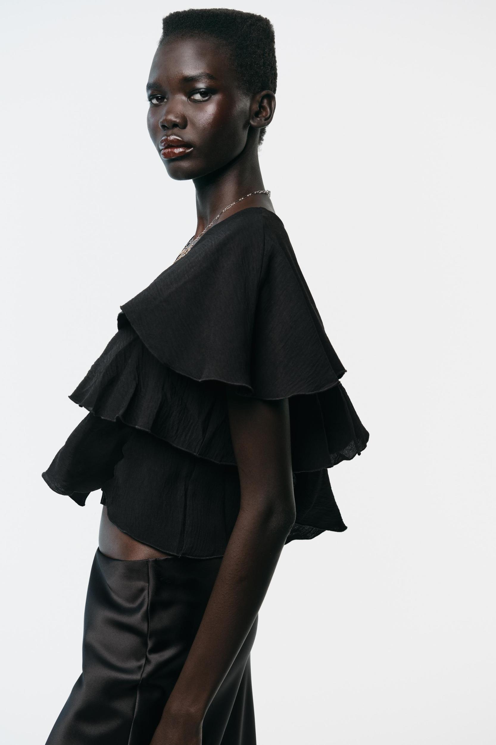 RUFFLED CAPE TOP Product Image