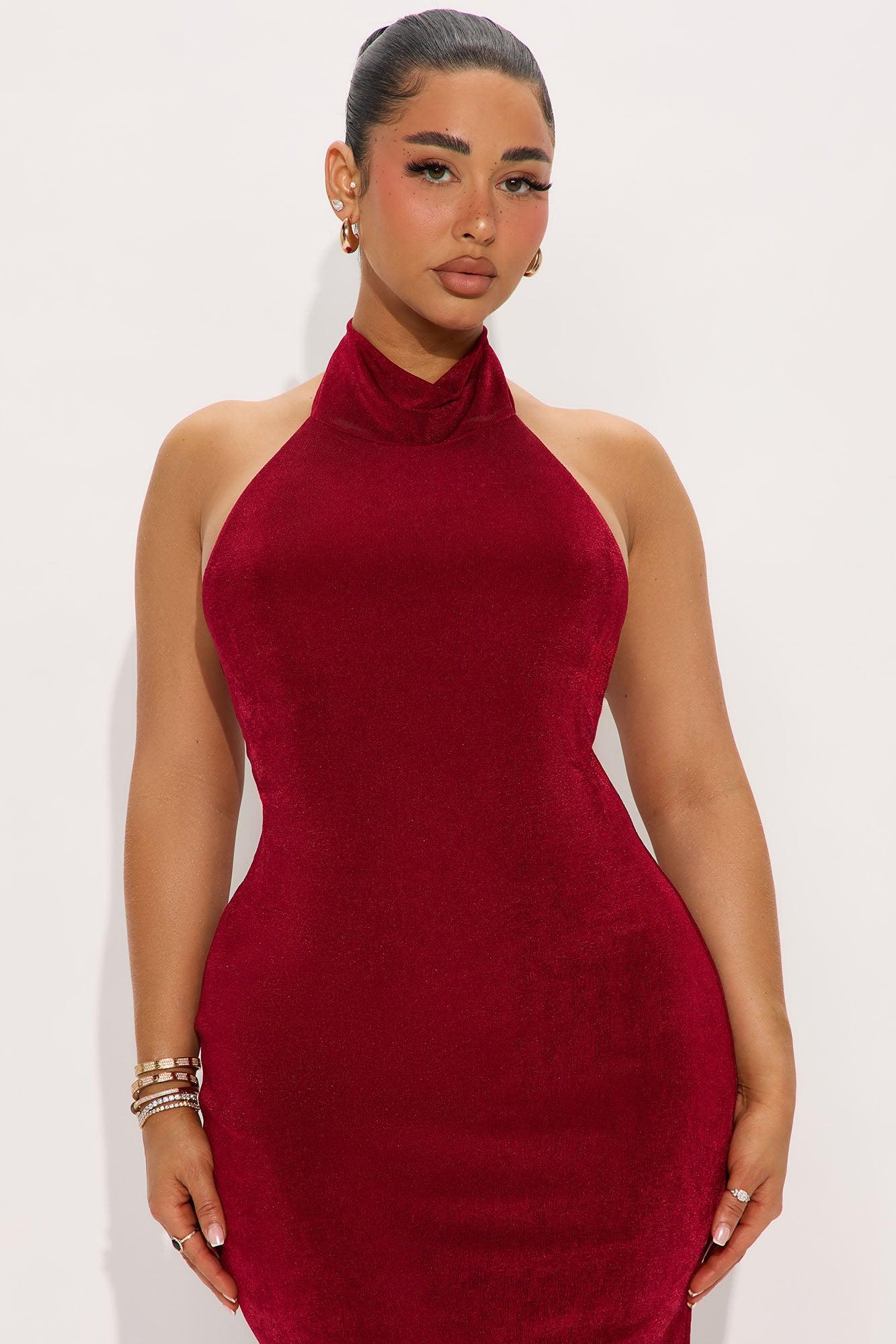 Monet Slinky Maxi Dress - Wine Product Image