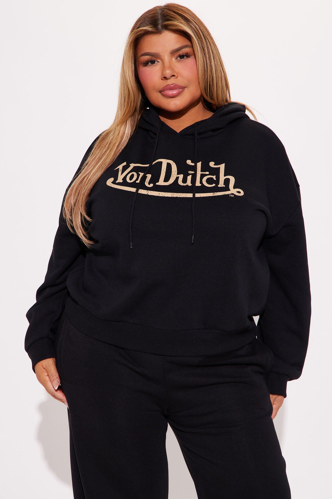 Von Dutch Vintage Cropped Hoodie - Black Product Image