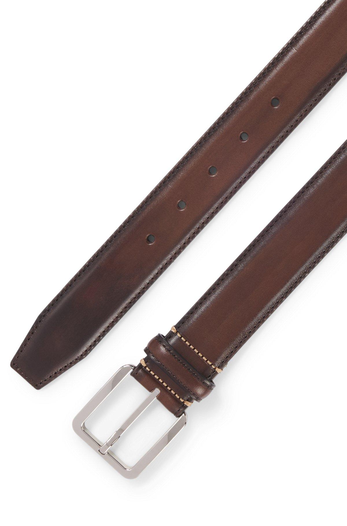 Italian-leather belt with contrast stitching Product Image