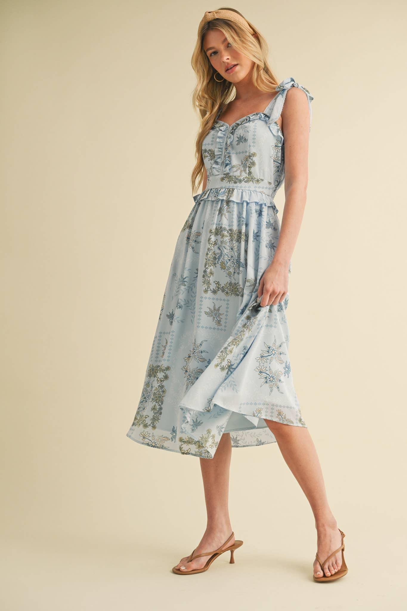 Floral Smocked Midi Dress Product Image