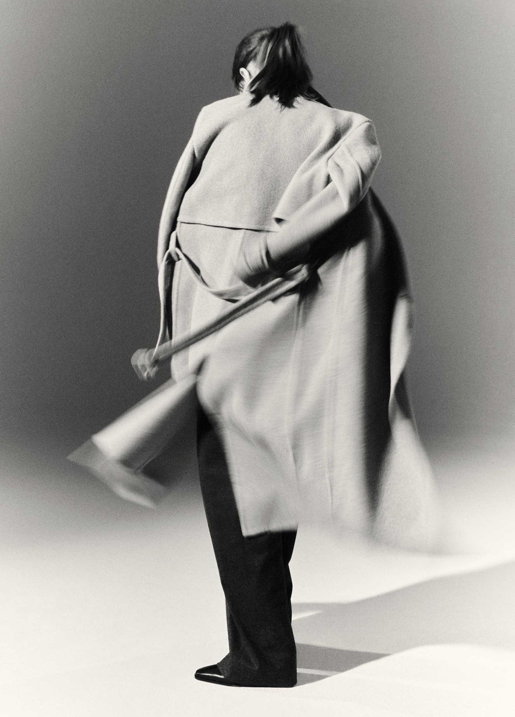 Lofty Italian Wool-Blend Belted Long Coat Product Image