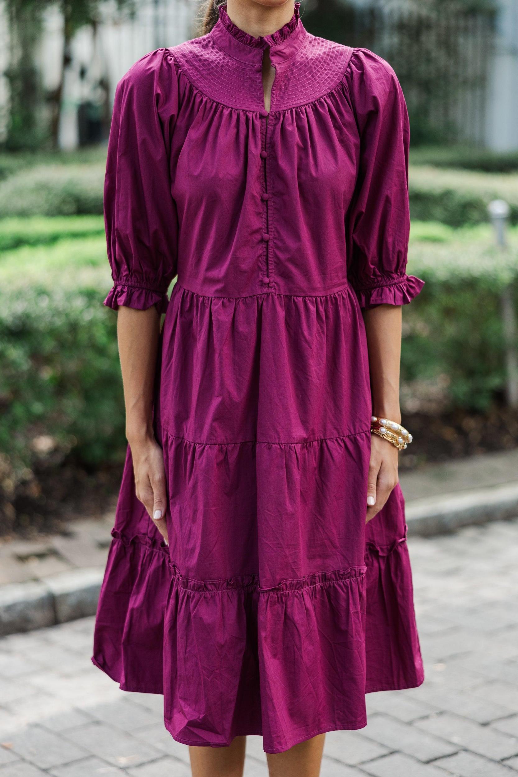 Pinch: Feeling The Love Berry Purple Midi Dress Female Product Image