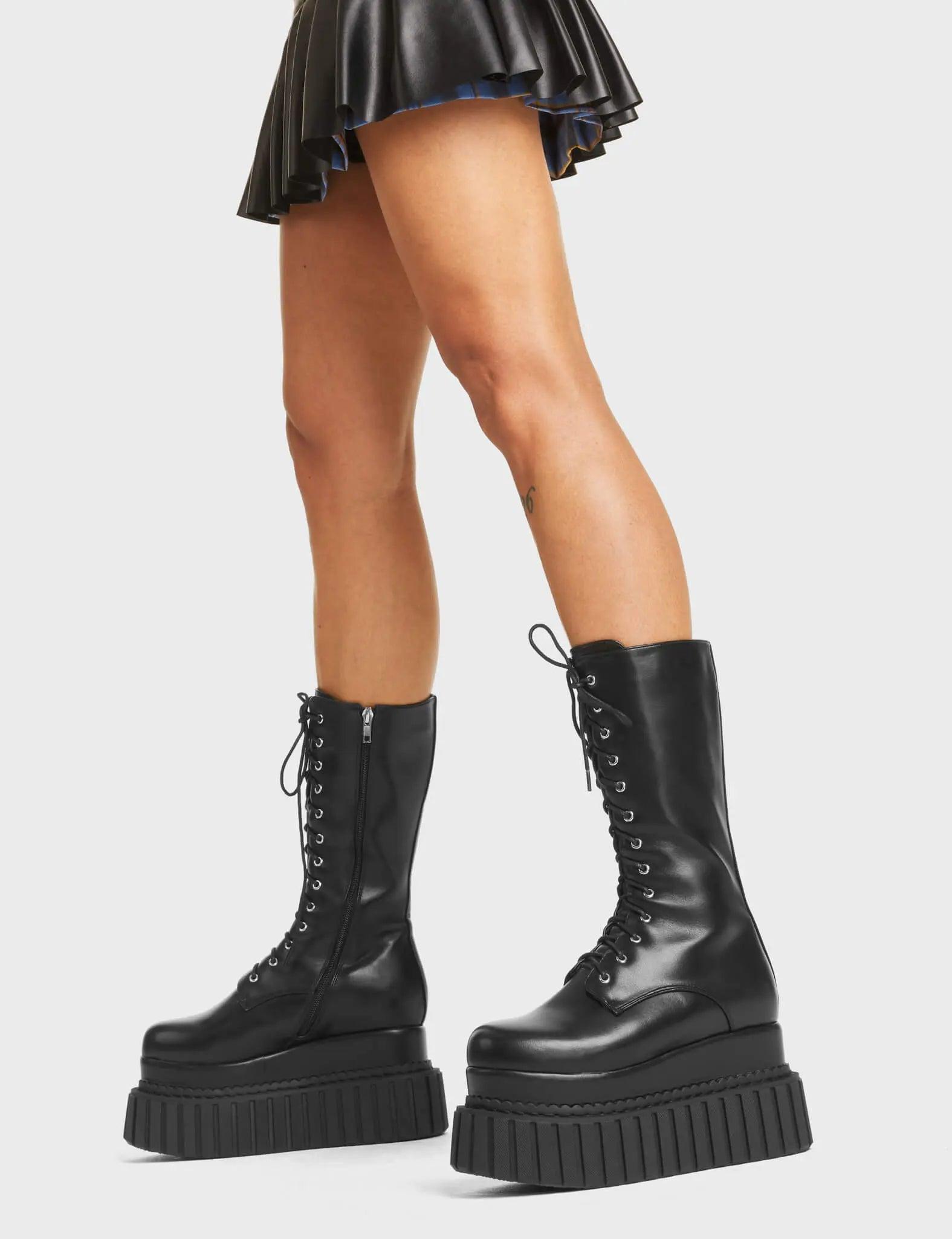 Rock Out Chunky Creeper Calf Boots Product Image